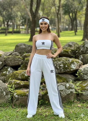 CONJUNTO AD PANTALONA + TOP FAIXA + FAIXA DE CABELO